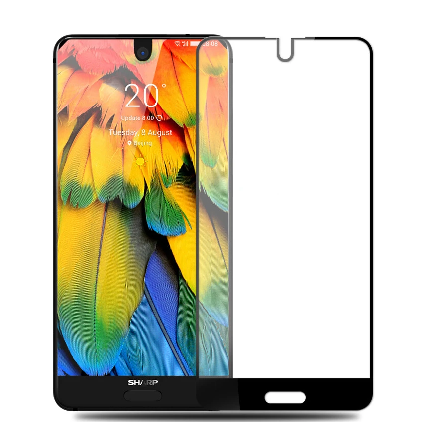 Черное закаленное стекло с полным покрытием для Sharp Aquos S2 C10 Защитная пленка