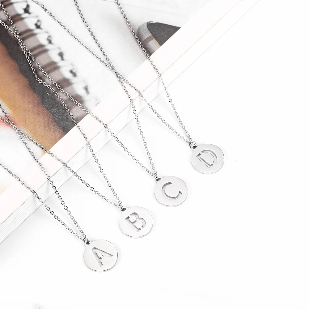 Женское ожерелье с буквенным принтом OUFEI массивное из нержавеющей стали богемное