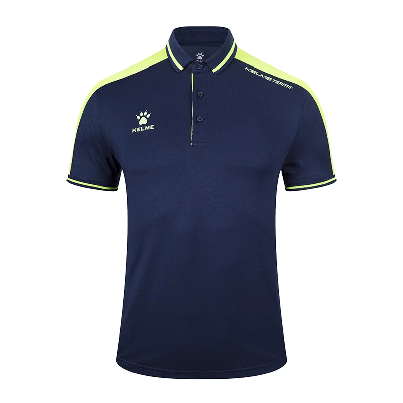 KELME мужская летняя рубашка поло с коротким рукавом из хлопка, Спортивная рубашка поло, Тонкая Повседневная рубашка 3891068
