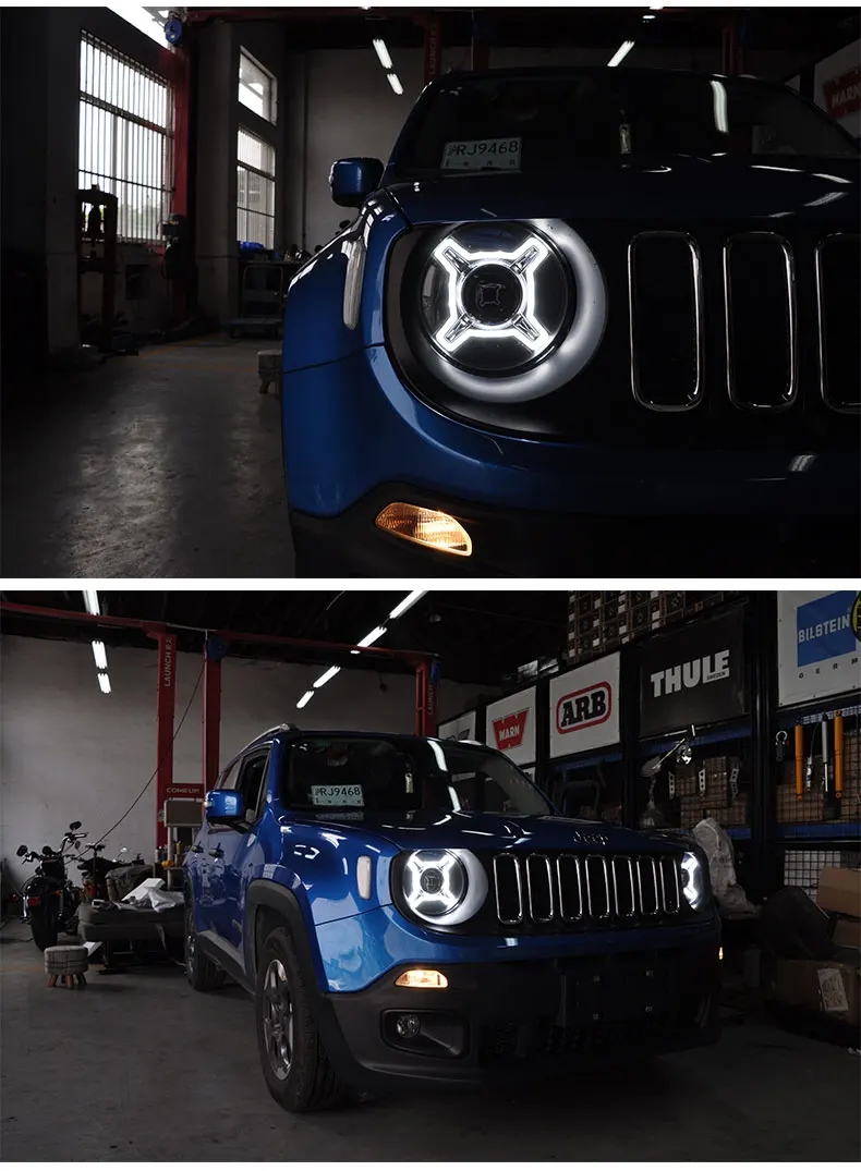 Автомобильный Стайлинг корпус передней фары для джипа Renegade- светодиодный фары, светодиодные фары H7 D2H HID Ангел глаз биксеноновые фары