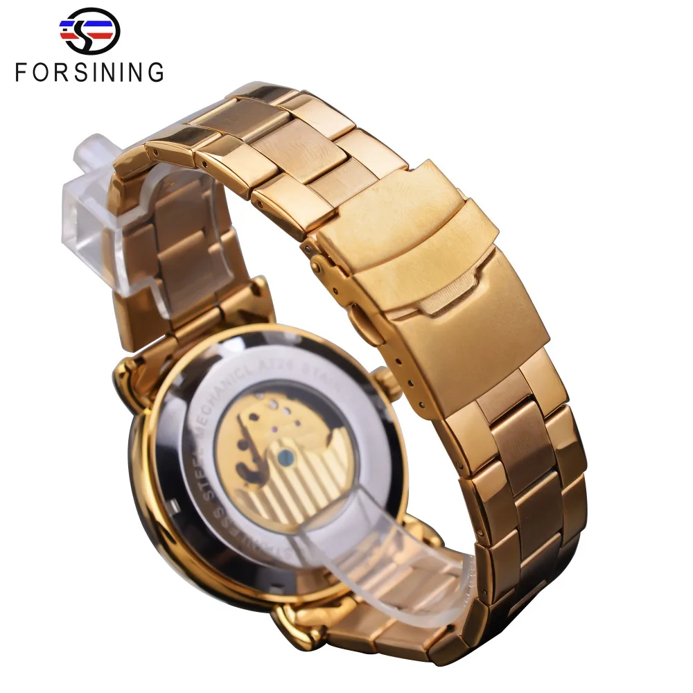 Forsining 2019 новый дизайн Moonphase золотые автоматические механические часы Tourbillion