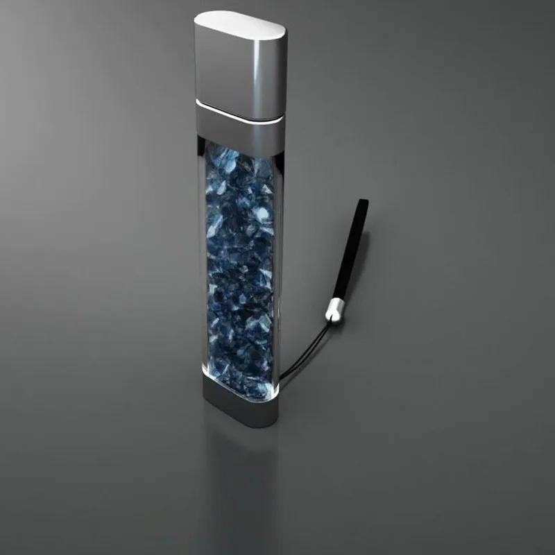 Пользовательский логотип цвет элегантный кристалл USB 2,0 памяти флэш-накопитель с strape