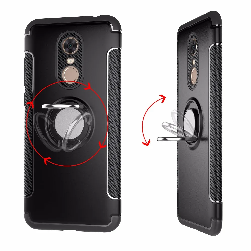 Shockproof Case for RedMi 5 Plus Note 5A 4X 4A Pro Prime XiaoMi MiA1 Mi6 MIX Car Holder Stand Magnetic Bracket Finger Ring Cover | Мобильные