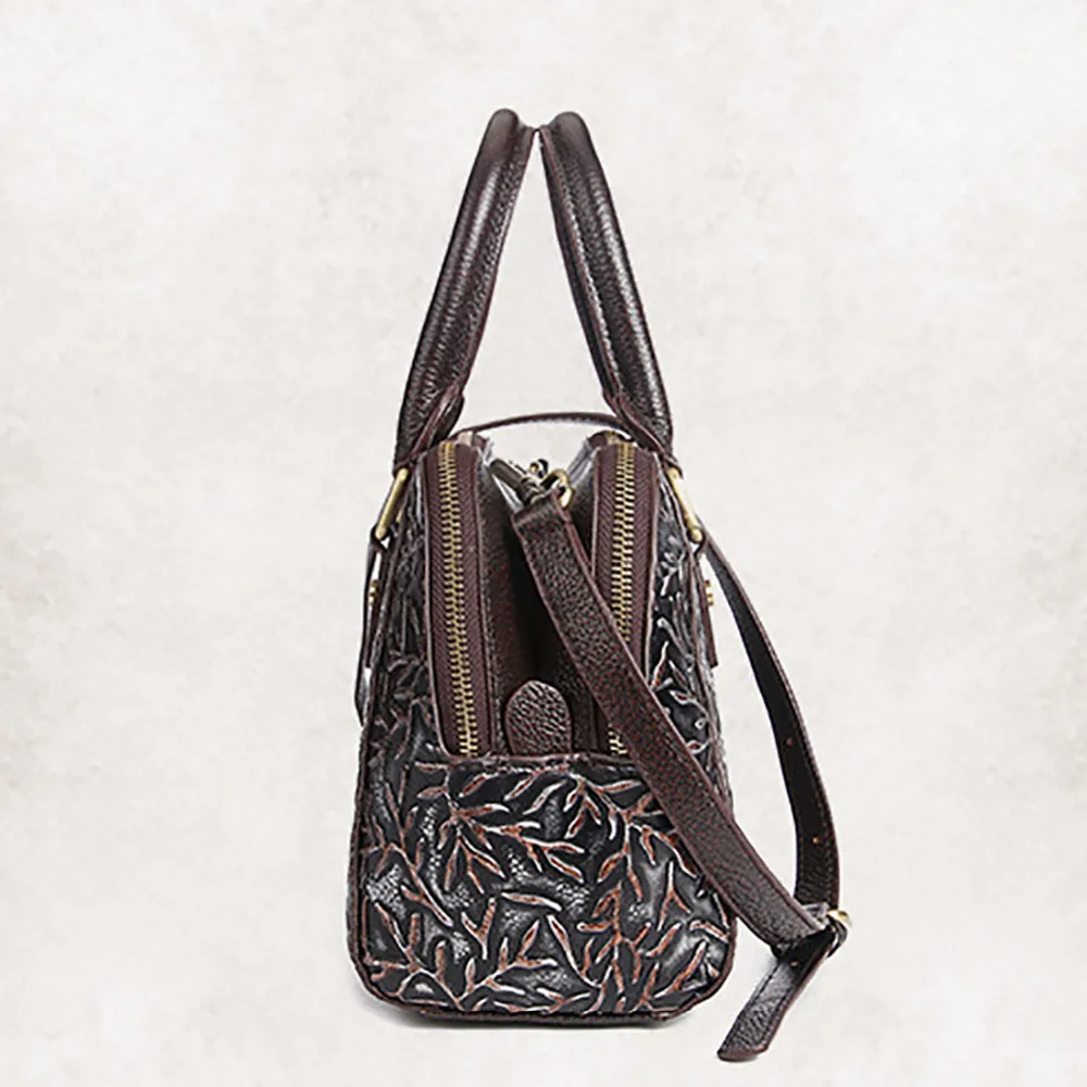 Сумка женская из натуральной тисненой кожи Повседневная офисная через плечо|luxury