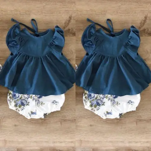 Милые топы для новорожденных боди маленьких девочек Короткие штаны-шаровары с