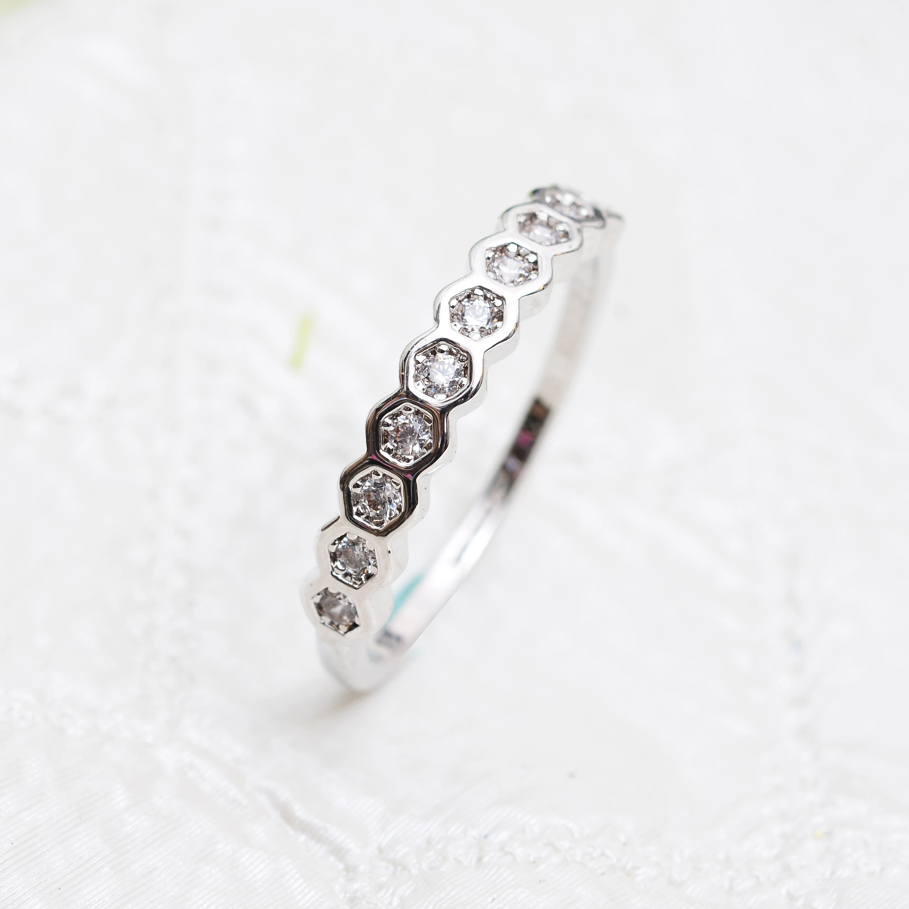 Женское кольцо с имитацией вечности KNOCK Carat круглые кольца кубическим цирконием
