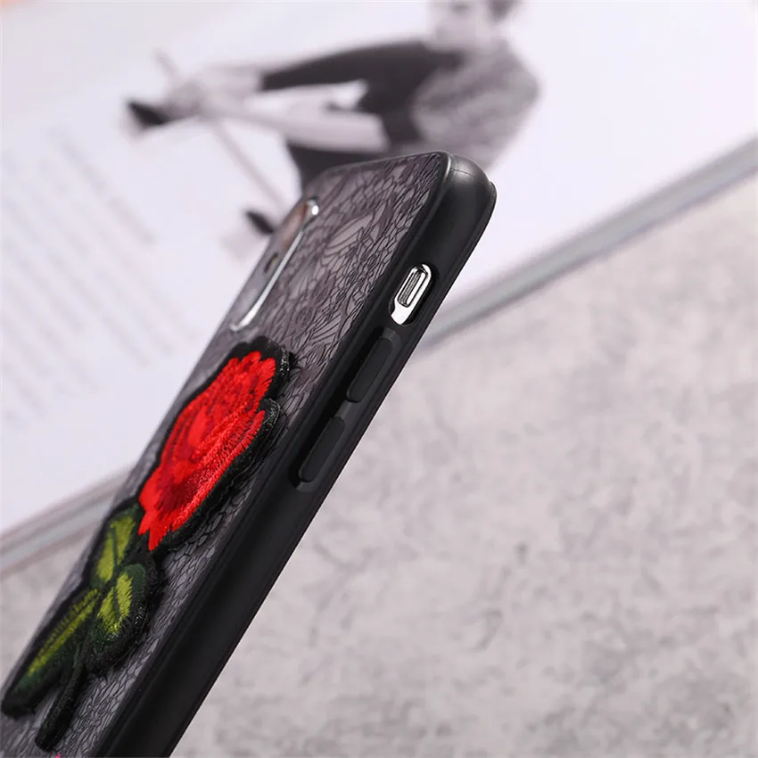 luxury cute Fashion Rose Flower hard PC Phone copy cover coque case For Apple iPhone 7 8 6 6s 5 5s SE Plus Woman Lace |