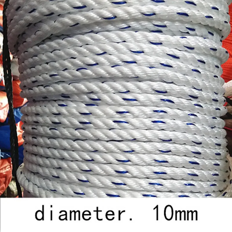 

High-Strength Nylon Rope, Linen Rope, Tied Rope, Anti-Sun, Waterproof, Polyethylene Goods, Braided Goods, Diameter 10mm x 10m