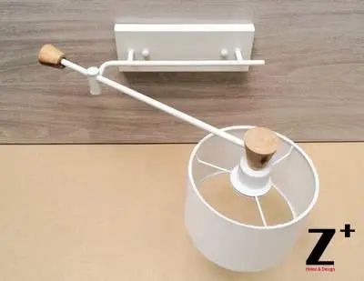 

Современный настенный светильник в Корейском стиле, белый и черный Настенный бра из железного дерева и льна