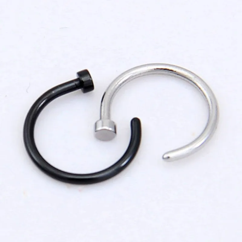 2 шт./лот унисекс панк из нержавеющей стали Нос открытый обруч Шпильки Кольца