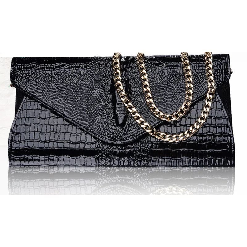 2018 винтажная Женская крокодиловая воловья кожа с тиснением сумка-клатч вечерняя