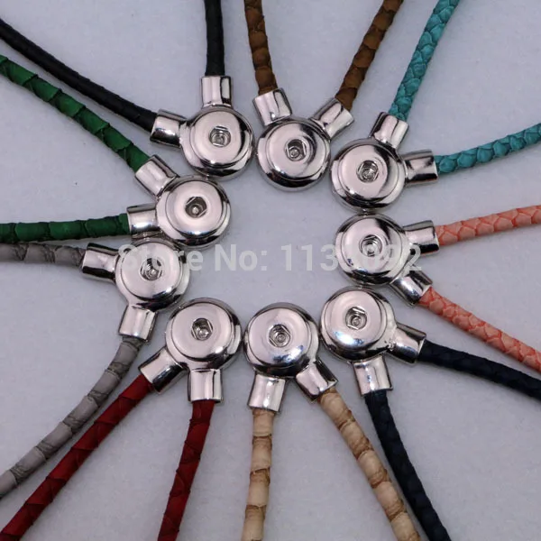 10 шт./лот смешанные цвета Новый Pu кожаный с кнопкой ожерелье на магнитной
