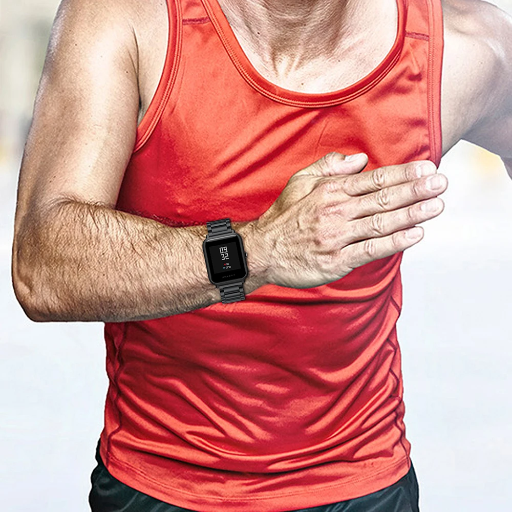 20 мм браслет для Amazfit ремень стальной Xiaomi Huami Bip Youth Смарт-часы ремешок