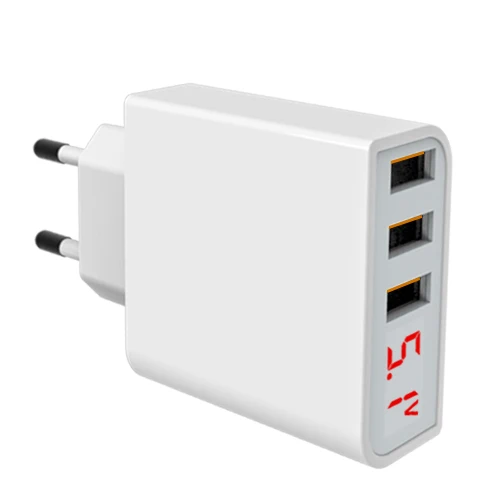 White EU 3.4A/5 V USB Зарядное устройство светодиодный ЕС адаптер 3 Порты и разъёмы телефон зарядное usb-устройство для iPhone/samsung/Xiaomi стены дорожное быстрое зарядное устройство зарядка для айфона зарядка - Тип штекера: White EU
