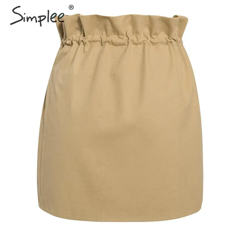 Simplee A-Line с завышенной талией женская юбка Элегантный поясом Повседневная уличная