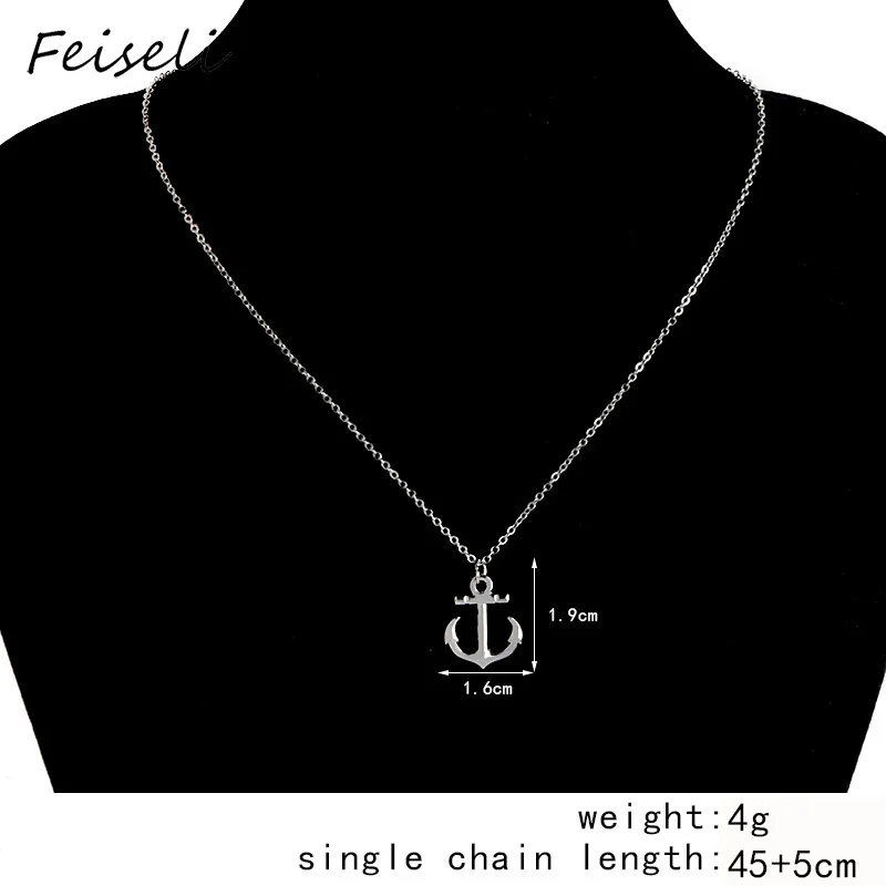 Feiseli абсолютно новый металлический кулон в виде якоря ожерелье для женщин лидер