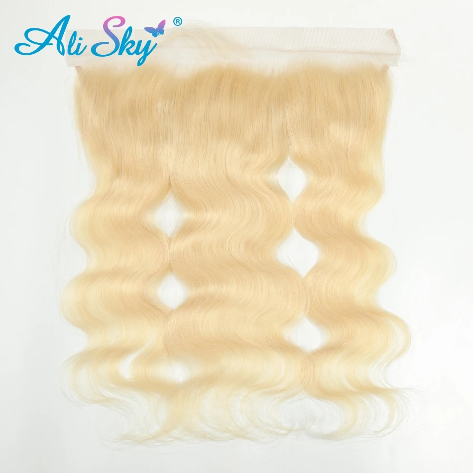 

AliSky Brazilian Hair Human Hair hd Lace Frontal Body Wave 13x4 Lace Frontal Closure 100% Human Hair 613 Closure Blonde Closure
