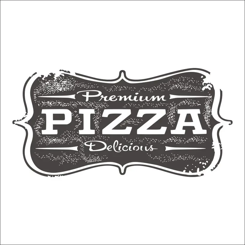 DCTAL Pizza La etiqueta engomada del arte vinilo pared Pegatina Quadro Parede Декор роспись пиццы наклейка
