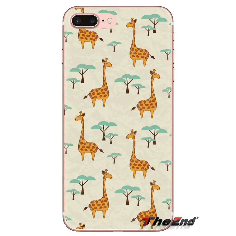 TPU Transparent Shell Cover Giraffe Pattern Collage Art Print For Samsung Galaxy A3 A5 A7 A9 A8 Star A6 Plus 2018 2015 2016 2017 |
