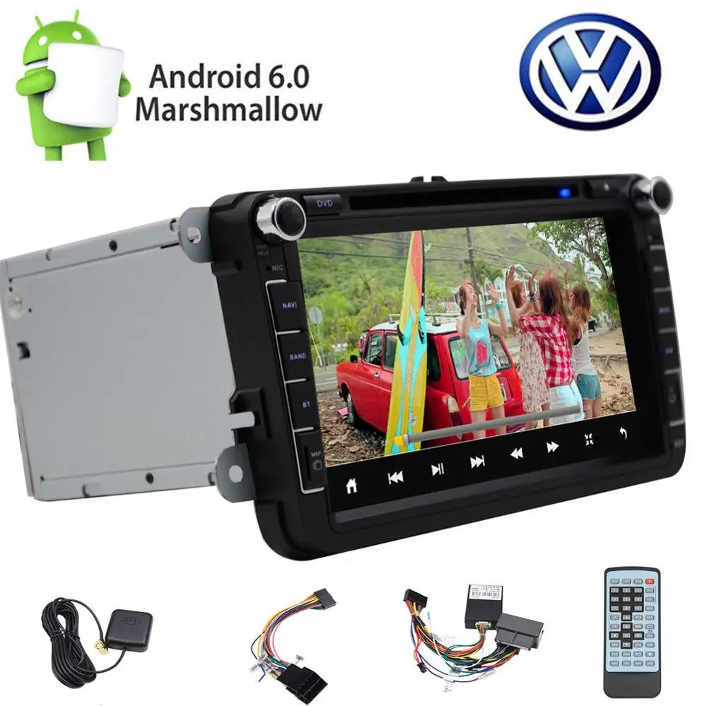 8 &quotAndroid 6 0 Автомобильный Радио dvd плеер gps Navi мультимедиа для Фольксваген