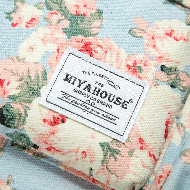 Miyahouse классический рюкзак для путешествий с цветочным принтом для женщин, Холщовый школьный рюкзак для подростков, Большой Вместительный женский рюкзак