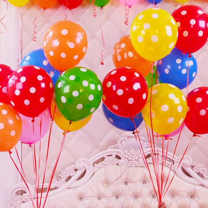 20 шт в шарики горошек Baby Shower воздушных шаров из латекса волновой точки Globos Микки и
