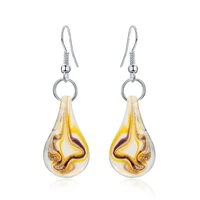 fashion coloured glaze fill pattern waterdrop drop earrings big ethnic murano glass pendant dangle earrings for women jewelry