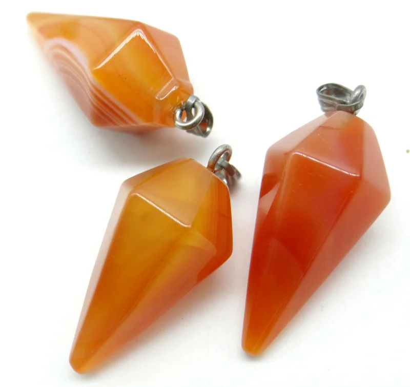 Natural Stone Opal tiger eye agates Rose Quartz Reiki pendulum Hexagonal pyramid pendants for DIY Jewelry making Gift 24pcS | Украшения и