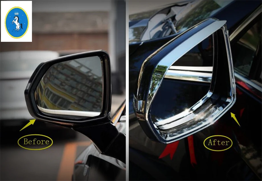

Auto Accessory Rearview Mirror Rain Eyebrow Deflector Blades Cover Trim 2 Pcs ABS Fit For Cadillac XT4 2019 2020 2021
