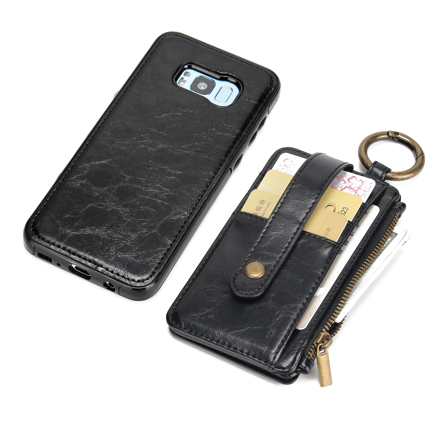 Кожаный чехол-бумажник с откидной крышкой для IPhone X 8 7 6 6S Plus 5 5S SE samsung S8 S7 S6 Litchi