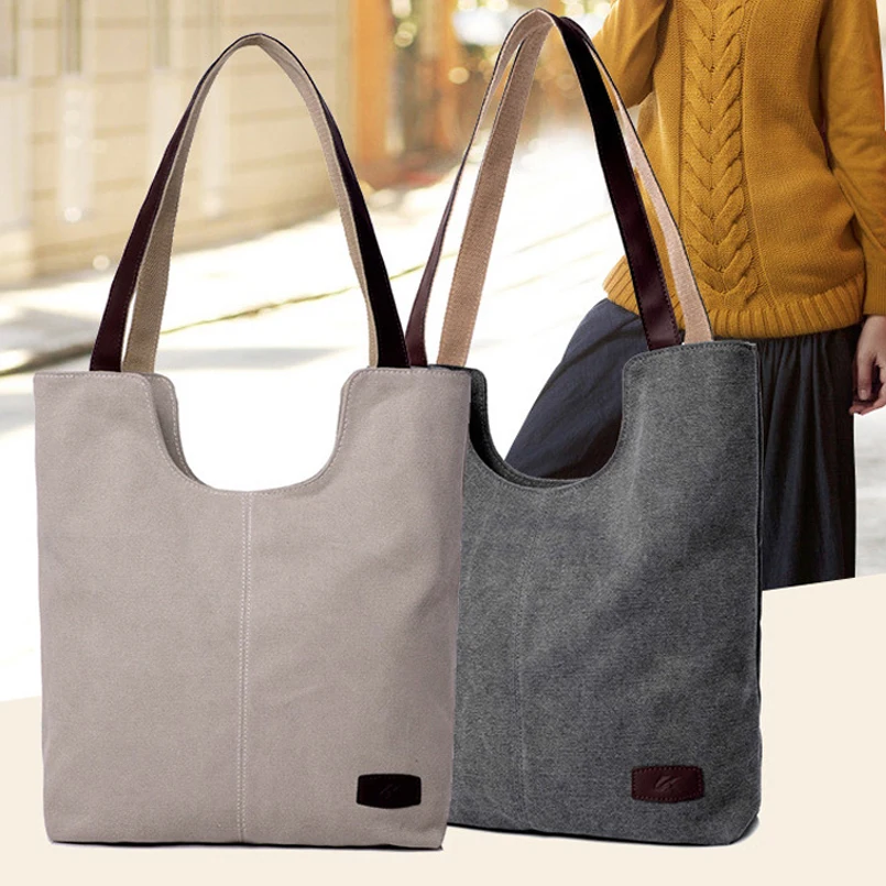 Новинка 2017 Женская тканевая сумка большой вместимости простая на плечо женские