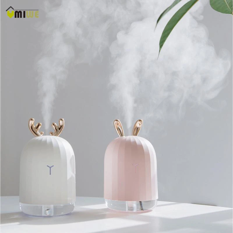 220ml Aroma essential oil diffuser USB ultrasonic Cartoon Air Humidifier Rabbit Shape 7Color Changing LED Lights for Home Office | Бытовая