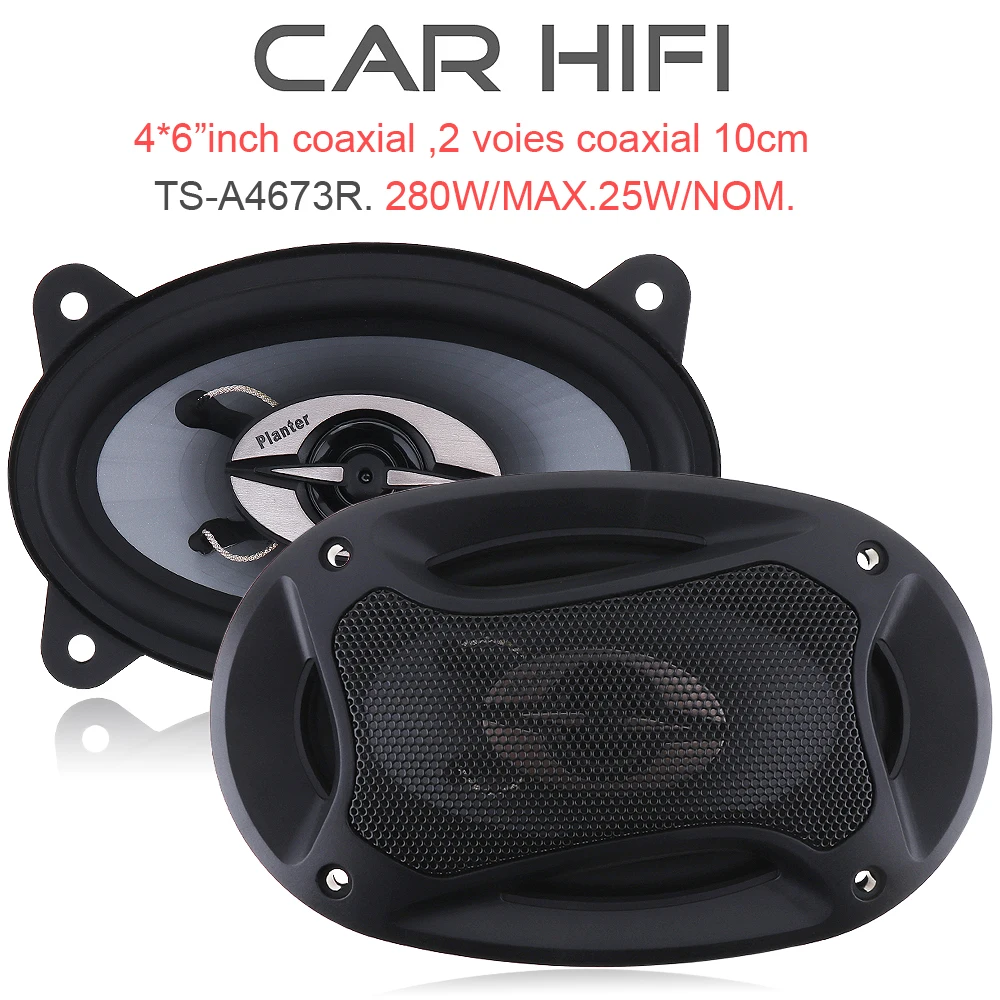 2 шт. 4*6 дюймов 280 Вт автомобильный HiFi коаксиальный динамик автомобильный аудио музыкальный стерео динамик полный диапазон частоты Lounder динамик для автомобилей