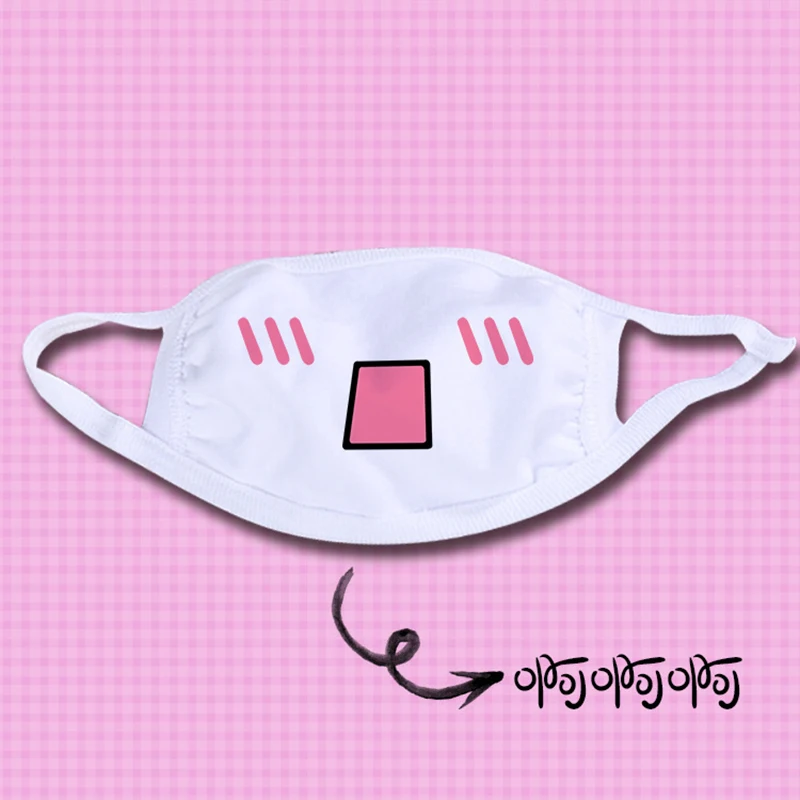 Kawaii Dust Mask, 1 шт., Kpop, милая, аниме, мультяшная маска, муфельная, душевная маска, Kpop, смешная, унисекс, хлопковая маска