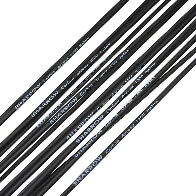 12/24Pcs 32" Archery Carbon Arrows Spine 1200 Target Points Practice Compound Recurve Bow Outdoor Hunting Shooting Accessories | Спорт и