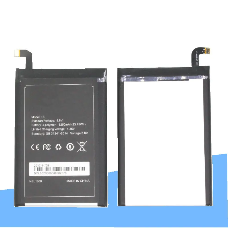 iSkyamS 1x 6250mAh T6 HT6 Replacement Li-Polymer Battery For Homtom &amp DOOGEE PRO Smart Mobile Cell Phone |