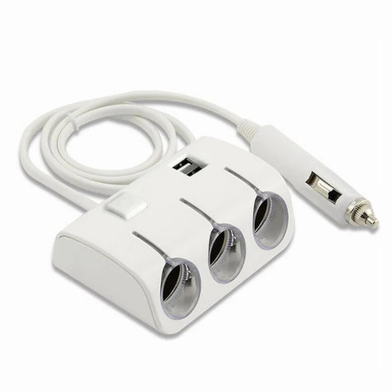 Onever двумя портами USB и три прикуривателя зарядное устройство 12 В автомобиля