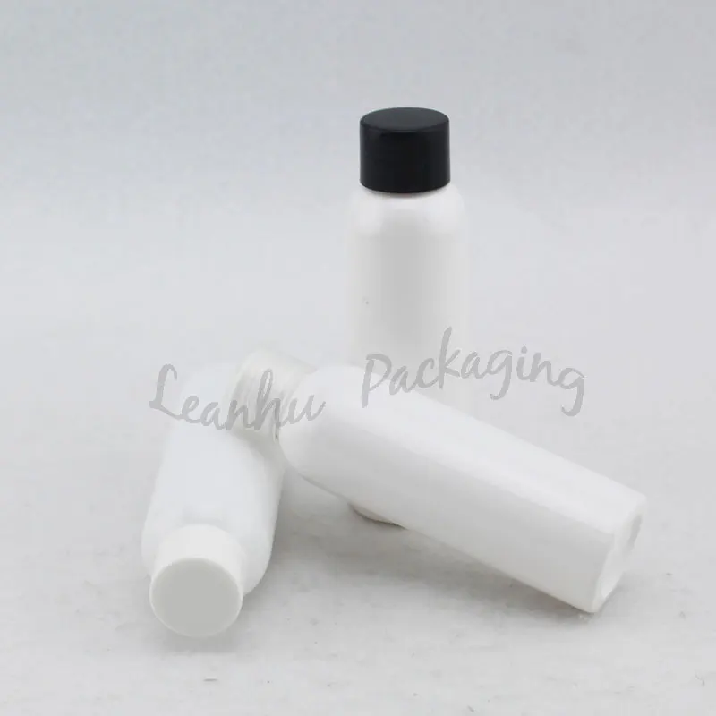 

White PET Packing Shampoo Bottle,60ml Plastic Skin Care Lotion Cream Bottle,Refillable Portable Travel Plastic Sample Container