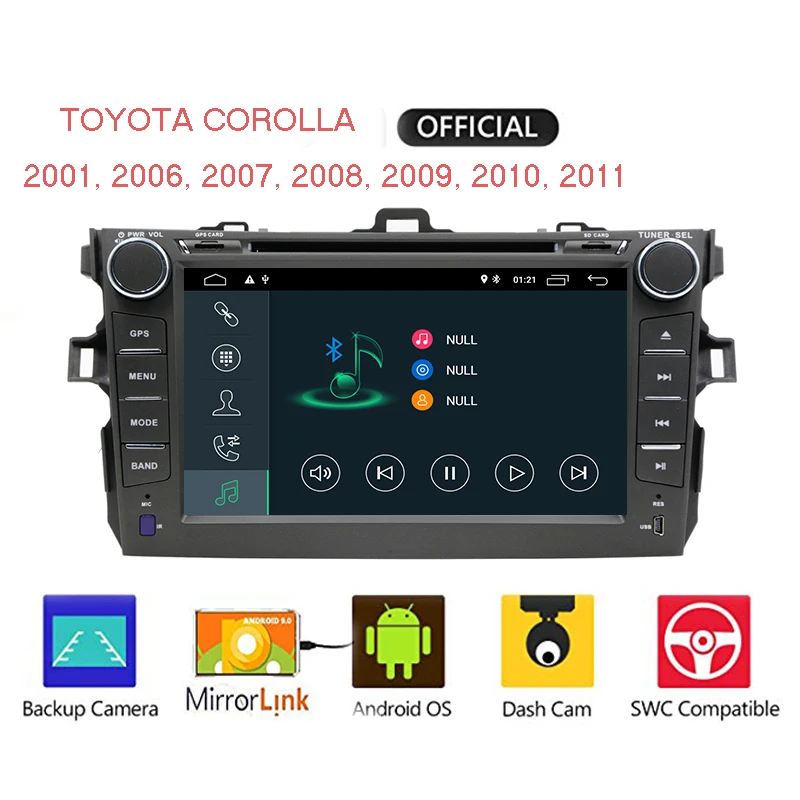 Автомобильный DVD GPS 2 Din Android 9 0 8 &quotэкран для Toyota corolla 2007 2011 автомобиль на приборной