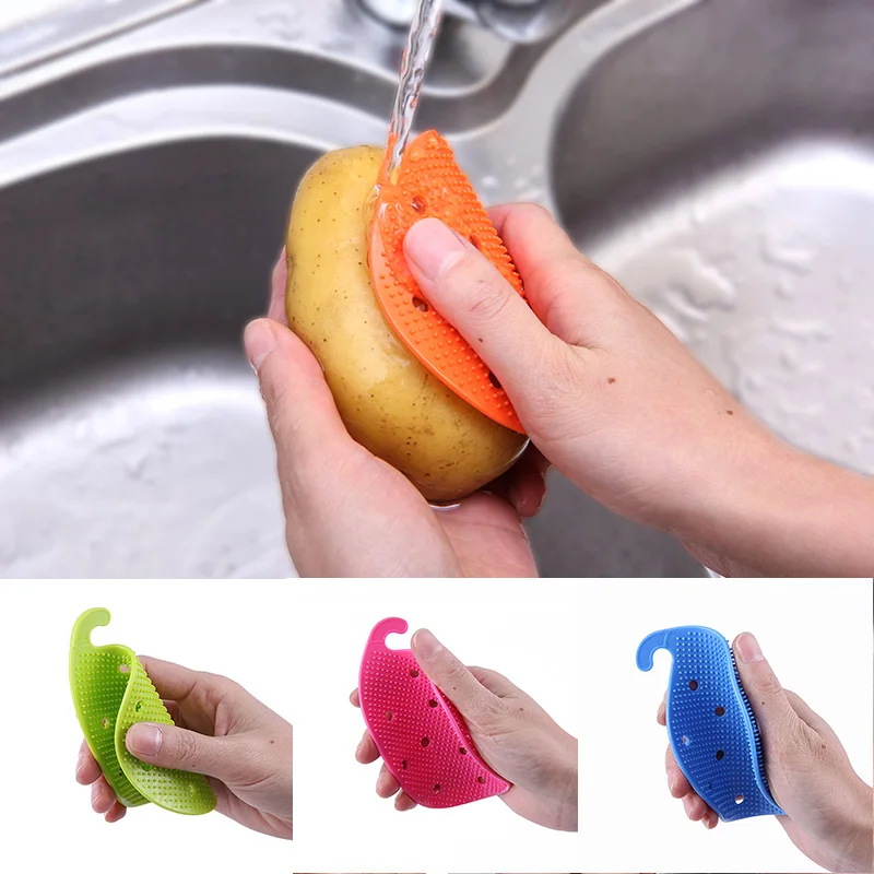 

1pcs Multi-function Vegetable & Fruit Brush Potato Easy Cleaning Brush Kitchen Cooking Home Gadgets Tools