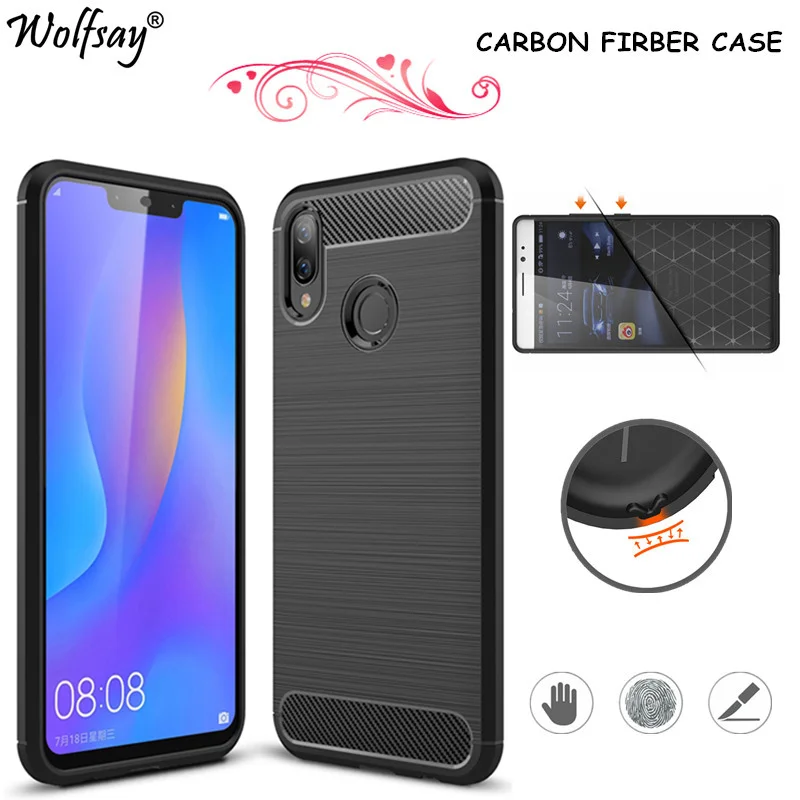 

Carbon Fiber Cover For Huawei P Smart Plus Case Soft Rubber Silicone Phone Case For Huawei P Smart Plus Cover P Smart+ Fundas