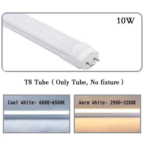 T8 Tube only tube Светодиодный трубки T5 T8 встроенный светильник 1FT 2FT светодиодный люминесцентная лампа настенная лампа 6 Вт 10 Вт светодиодные лампы светильник Lampara холодной теплый белый 100 V-265 V - Испускаемый цвет: T8 Tube only tube