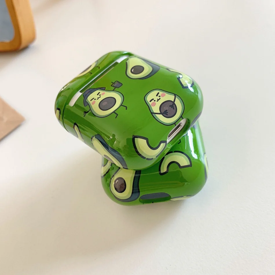 Чехол для наушников для Airpods 2 Чехол, роскошный мраморный чехол для наушников с авокадо для Apple Air Pods, защитный чехол для наушников, аксессуары
