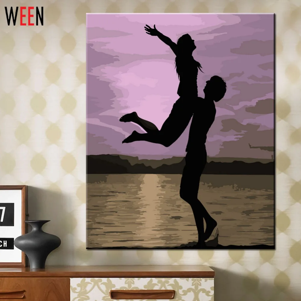 Декор стен краска по номеру фиолетовый любовь декоративные картины настенные