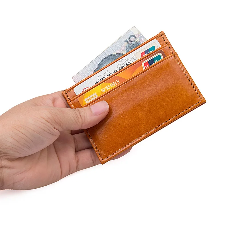 Nesitu RFID Блокировка натуральная кожа тонкий Простой женский держатель для