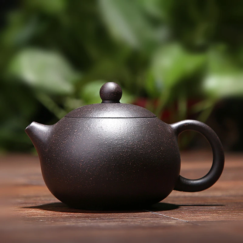 

Chinese real yixing zisha tea pot fast shipment marked master pot xishi pot black galaxy clay pots 9 holes / ball infuse hole
