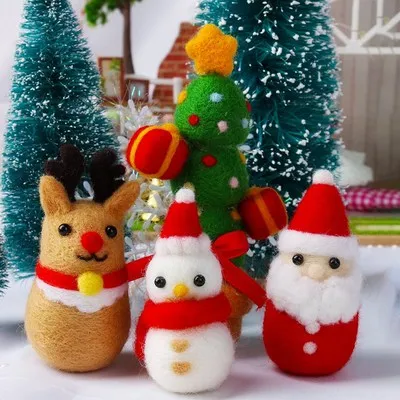 Милые животные кукла шерсть войлок сделай сам не готовая набор для рукоделия игл