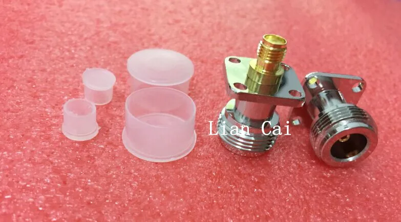 10pcs/lot N-Type N Female to SMA Female with 4 hole Flange RF Coaxial Adapter Connector Free shipping
