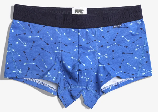 Blue Розовый герой сексуальный модный мужские мягкие боксеры облегающие дышащие Полосатые Трусы синие хлопковые боксеры нижнее белье - Цвет: Blue