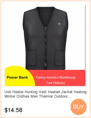 Men Women Outdoor USB Infrared Heating Vest Jacket Winter Flexible Electric Thermal Clothing Waistcoat Fishing Hiking Dropship